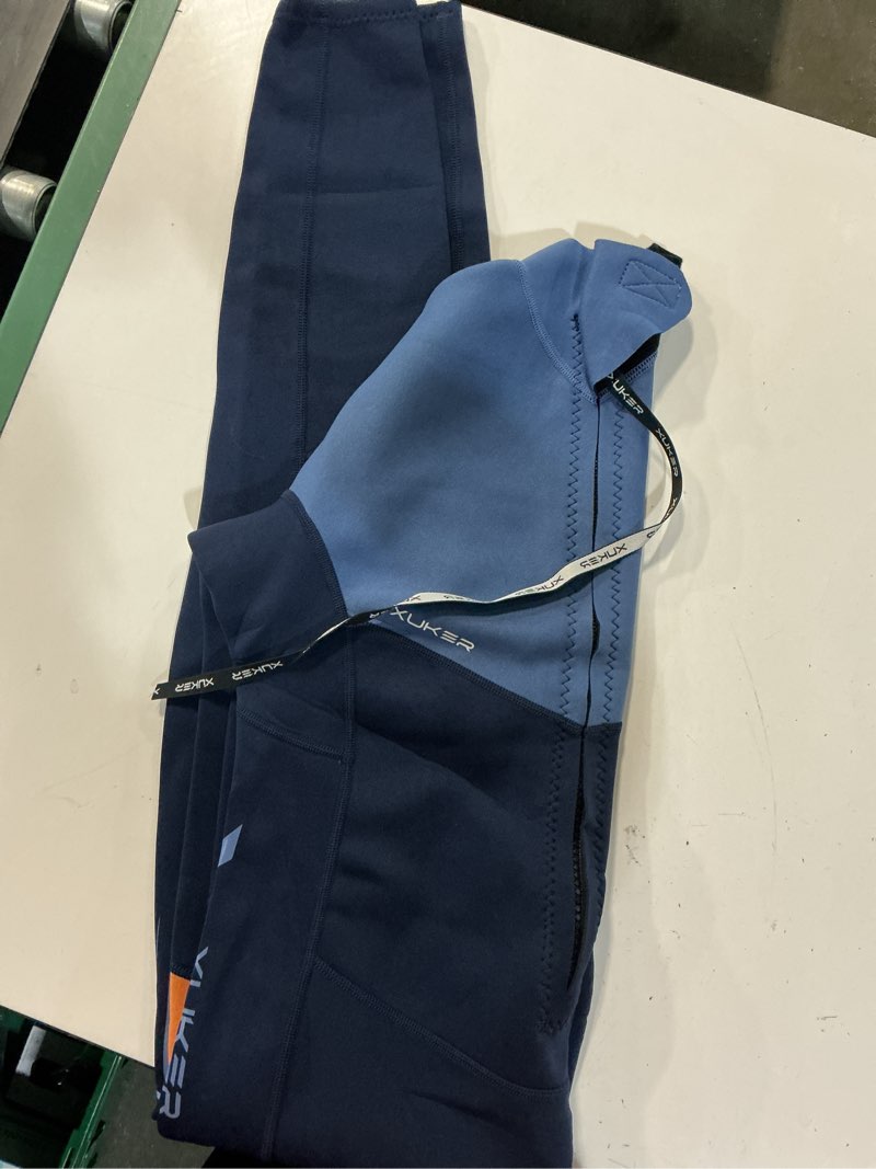 Condition photo showing Good Condition for xuker wetsuit for men 2mm, neoprene wet suits back zip in cold water full body dive suit for water sports navy blue medium