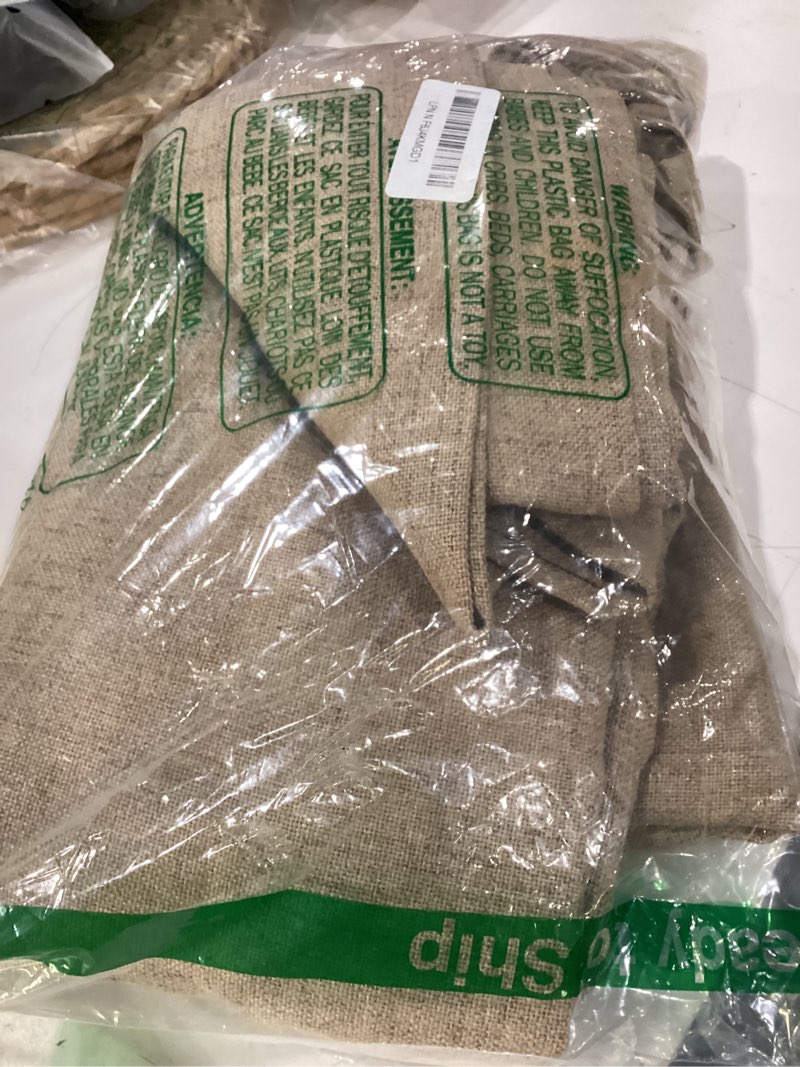 Condition photo showing Good Condition for natural linen rectangle tablecloth, slubby textured lightweight table cloth 60 x 120 inch, water resistant stain resistant farmhouse burlap table cover for kitchen dining room, light brown light brown 120" x 60" (rectangular)
