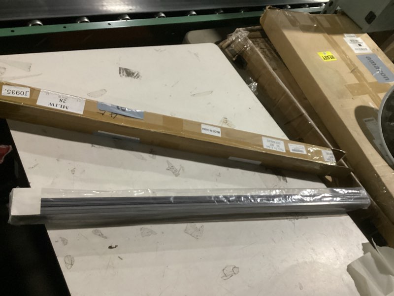 Condition photo showing As Is for 2 pcs replacement door bottom with vinyl fins 1 3/4" wide threshold seal bottom of door weatherstrip kerf weather stripping for 7/8" between barbs (36inch,white) 36inch white 2