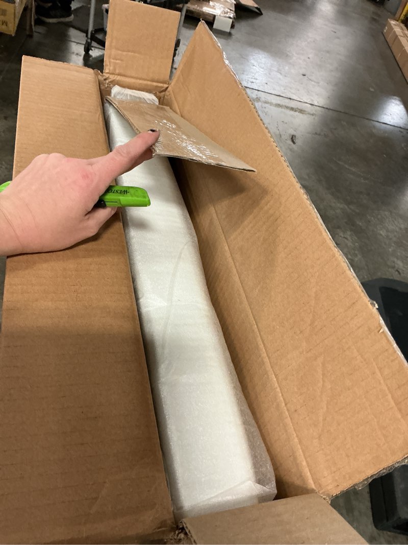 Condition photo showing New/Like New for Modway Emily Tufted Button Faux Leather Upholstered Twin Headboard in White Twin White