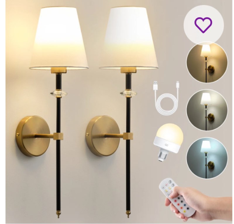  Madiah 1-Light Dimmable LED Wallchiere, RGB Colored Wall Sconce (Included Bulb) (Set of 2)