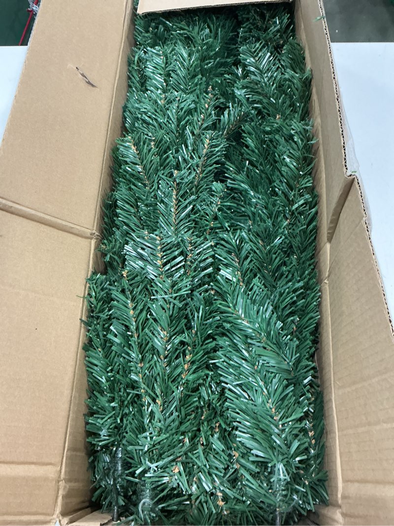 Condition photo showing Good Condition for Jutom Artificial Christmas Swag 28 Inch Faux Pine Swag Greenery Pine Swags for Christmas Lush Christmas Window Swags for Mailbox Outdoor Holiday Wreath Home Door Xmas Fireplace Decorating (6 Pcs)
