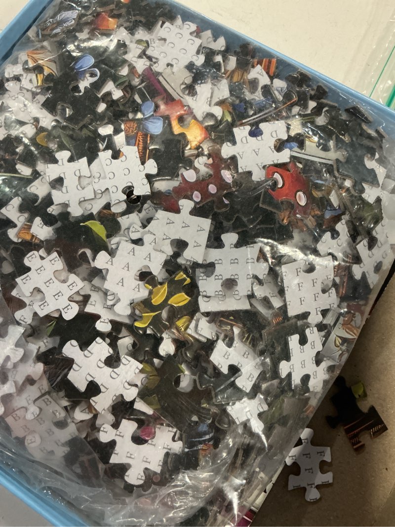 Condition photo showing As Is for miniwan vintage witchy apothecary shelf 1000 piece jigsaw puzzle for adults, mushroom botanical flower magic elixir jigsaw puzzle, gift for puzzle lovers 27.5x19.7 inch enchanted apothecary shelf