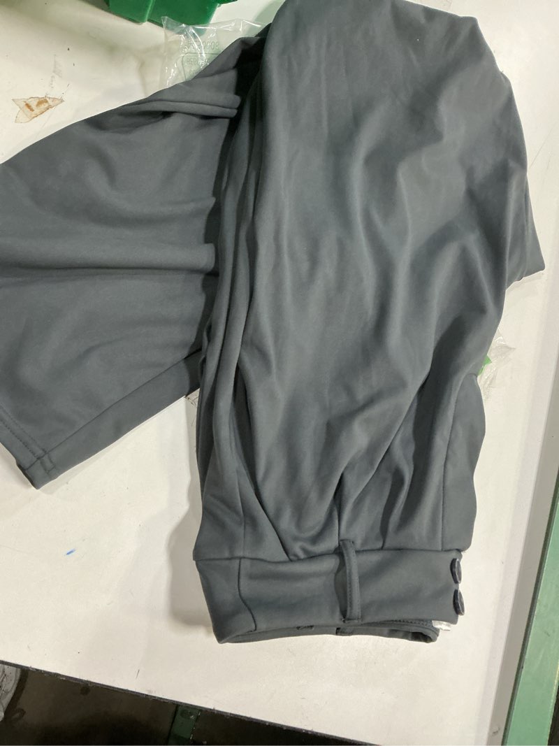 Condition photo showing Good Condition for keriffe womens stretchy dress pants 2 pockets high waist pull on office slacks casual business work wide leg pants trousers dark grey medium