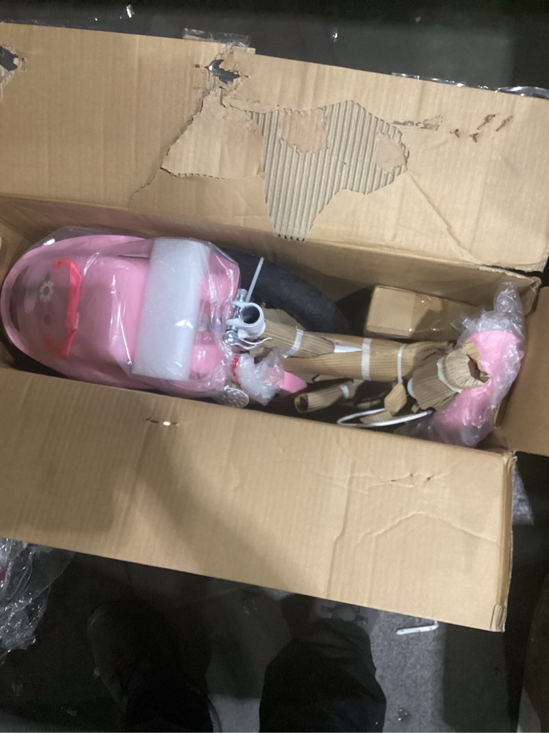 Condition photo showing New/Like New for joystar little daisy kids bike for girls boys ages 2-7 years, 12 14 16 inch girls bikes with doll bike seat & streamers, boys bike with flag & number plate, multiple colors littledaisy-white 12 inch with training wheels