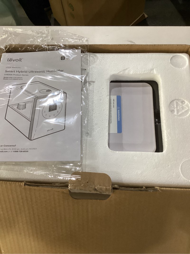 Condition photo showing New/Like New for LEVOIT LV600S Smart Warm and Cool Mist Humidifiers for Home Bedroom Large Room, (6L) 753ft² Coverage, Quickly & Evenly Humidify Whole House, Easy Top Fill, App & Voice Control - Quiet Sleep Mode