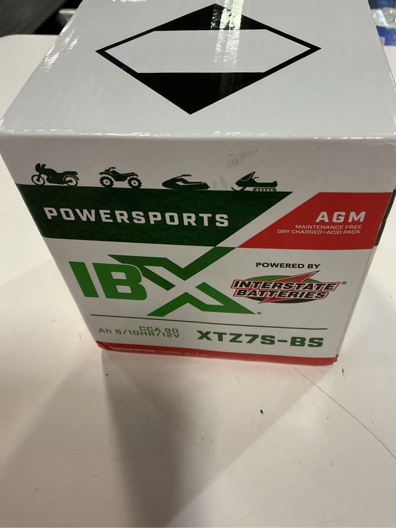 Condition photo showing New/Like New for interstate batteries ytz7s-bs 12v 6ah powersports battery 90cca agm rechargeable replacement for honda, kawasaki, yamaha motorcycles, scooters, atvs (xtz7s-bs) ytx7s-bs