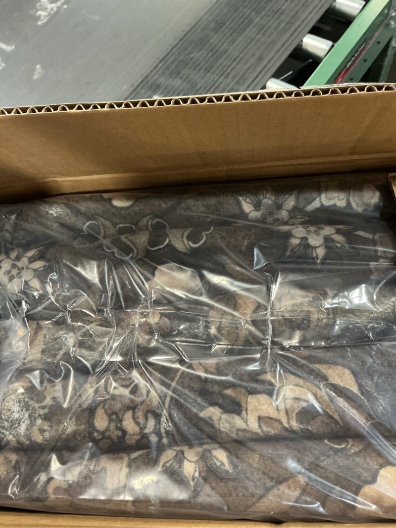 Condition photo showing New/Like New for 8x10 Washable Rugs for Living Room, Soft Large Rugs Brown Area Rug, Indoor Vintage Carpet for Bedroom Dining Room Office, Rubber Backed Non Slip Low Pile Mat, Dark Brown Brown 8' x 10' (Rectangular)