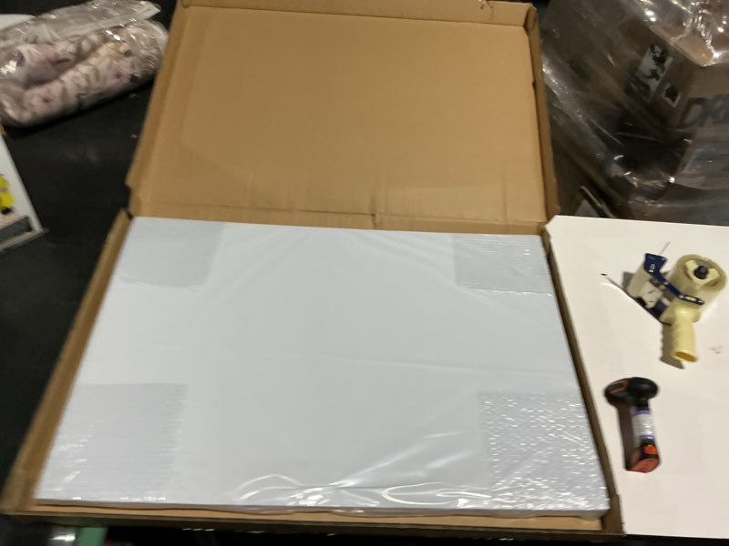 Condition photo showing Good Condition for patelai 6 pcs 24 x 36 inches corrugated plastic sheet corrugated poster board 4mm thick waterproof blank board sheets plastic yard sign for garage and estate sale, indoor and outdoor use (white) 24 x 36 inches white 6