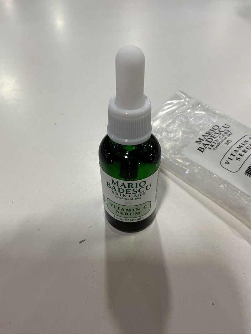 Condition photo showing New/Like New for (UNKNOWN EXPIRATION) Mario Badescu Vitamin C Serum for All Skin Types Lightweight Serum with Vitamin C & Sodium Hyaluronate Visibly Reduces Signs of Aging 1 Fl Oz
