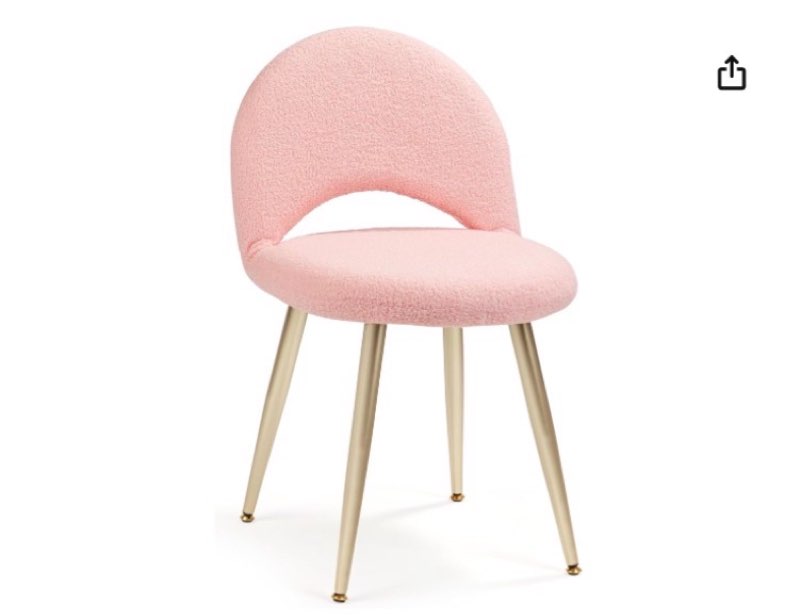 Vanity Chair with Adjustable Backrest Sherpa Makeup Vanity Stool with Back Armless Multifunction Chair for Dressing Home Office Kitchen Dinning Room and Living Room(Adjustable Backrest-Sherpa pink) Adjustable Backrest-sherpa-pink