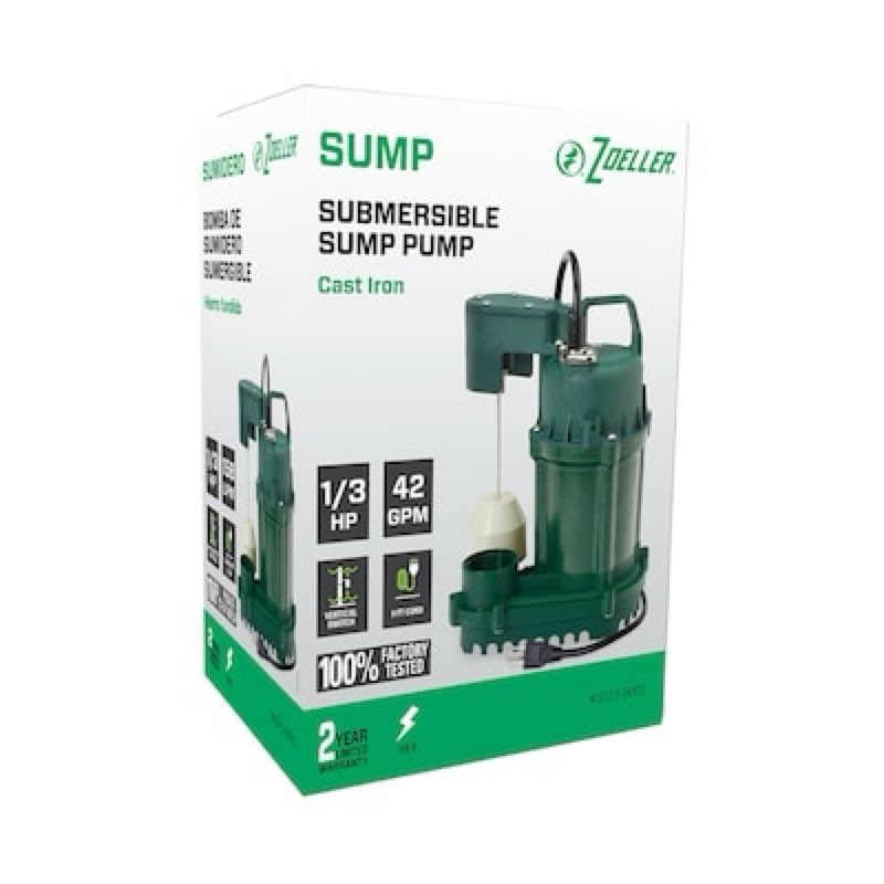 zoeller 1/3-hp 115 -volt 42-gallon cast iron submersible sump pump