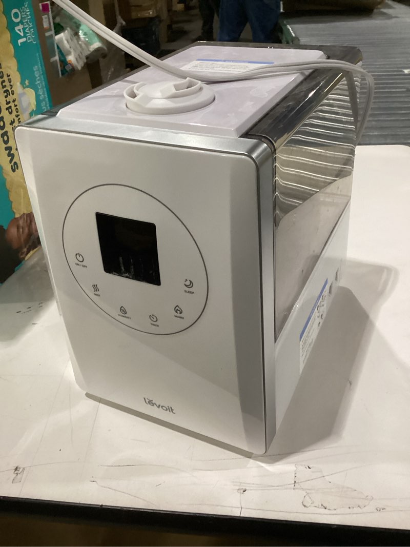 Condition photo showing As Is for LEVOIT LV600S Smart Warm and Cool Mist Humidifiers for Home Bedroom Large Room, (6L) 753ft² Coverage, Quickly & Evenly Humidify Whole House, Easy Top Fill, App & Voice Control - Quiet Sleep Mode White Smart Humidifier