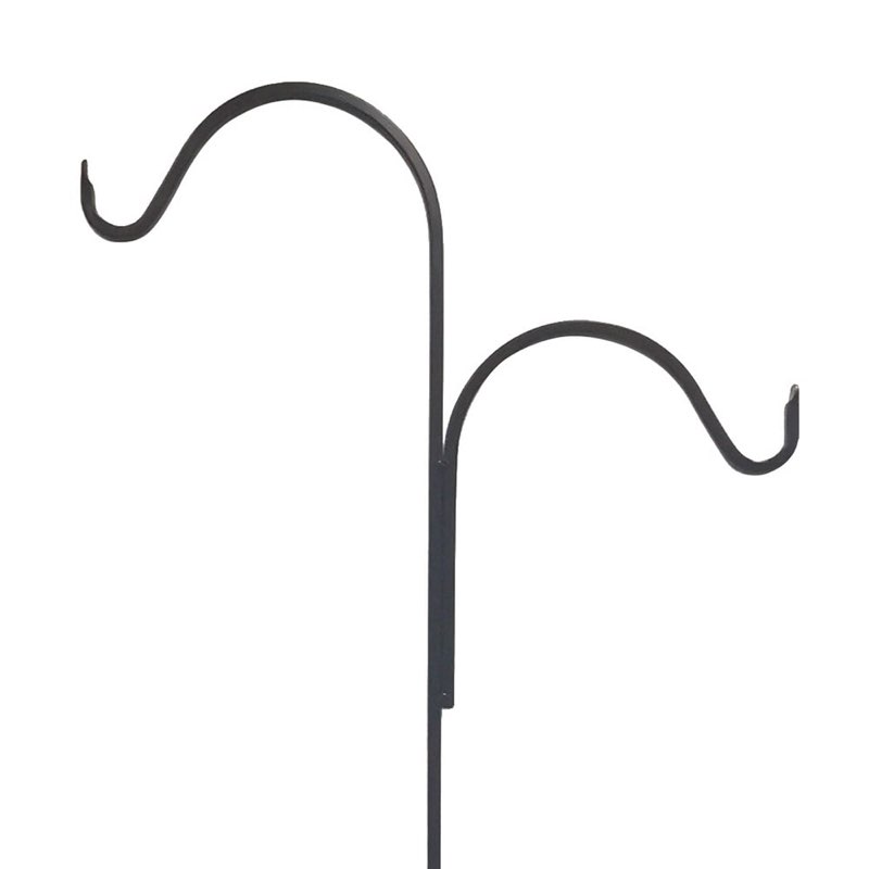Style Selections 84-in Black powder coated Metal Double Shepherd's hook