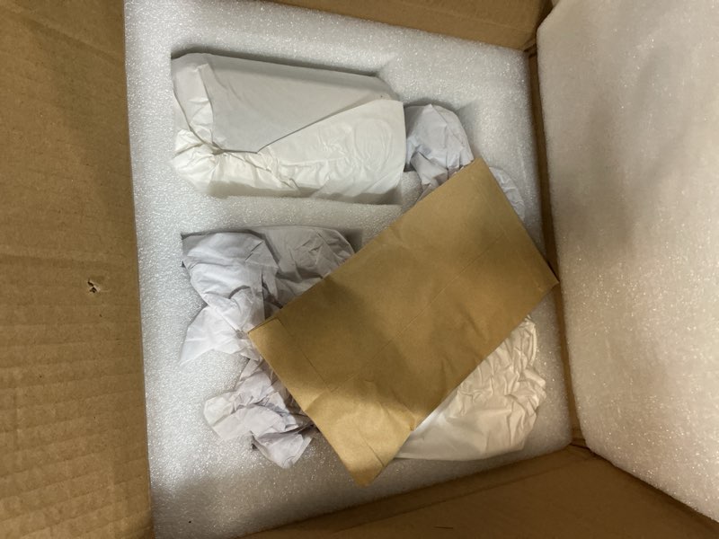 Condition photo showing Good Condition for copper wall sconces set of two, matte black vintage sconces wall decor set of 2, white frosted glass bathroom wall sconces light, wall sconce for bedroom, bathroom, indoor black 2 packs