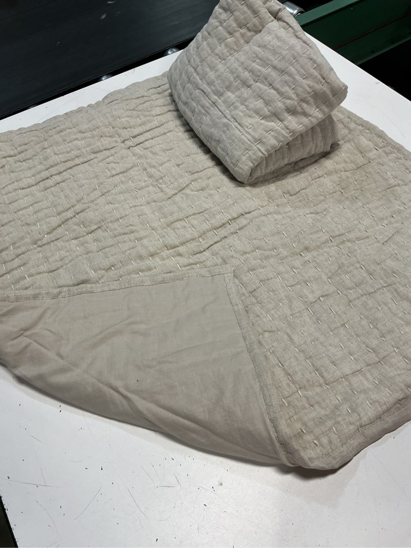 Condition photo showing Good Condition for quince cotton slub pillow cover (set of 2) cream 26x26 in