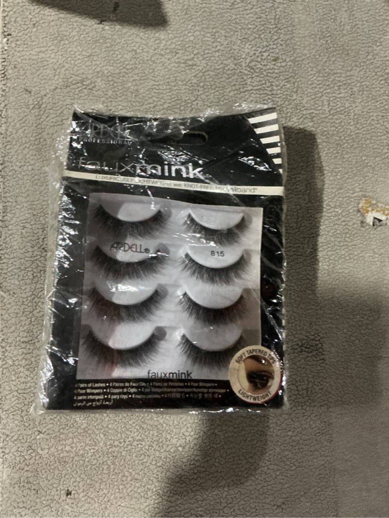 Condition photo showing New/Like New for ardell faux mink lashes 815, ultra-soft, natural look false eyelashes, reusable strip lashes, 4 pairs, 1 pack faux mink 815 4 count (pack of 1)