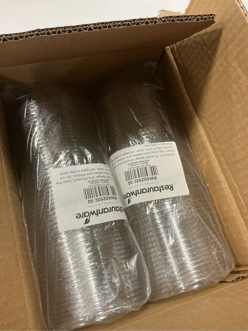 Condition photo showing Good Condition for lids only: dome-shaped lids, 200 transparent plastic lids for 8 ounce coppetta to go cups - cups sold separately, disposable, clear plastic dessert cups lids, for dessert takeaways- restaurantware 8 oz 200