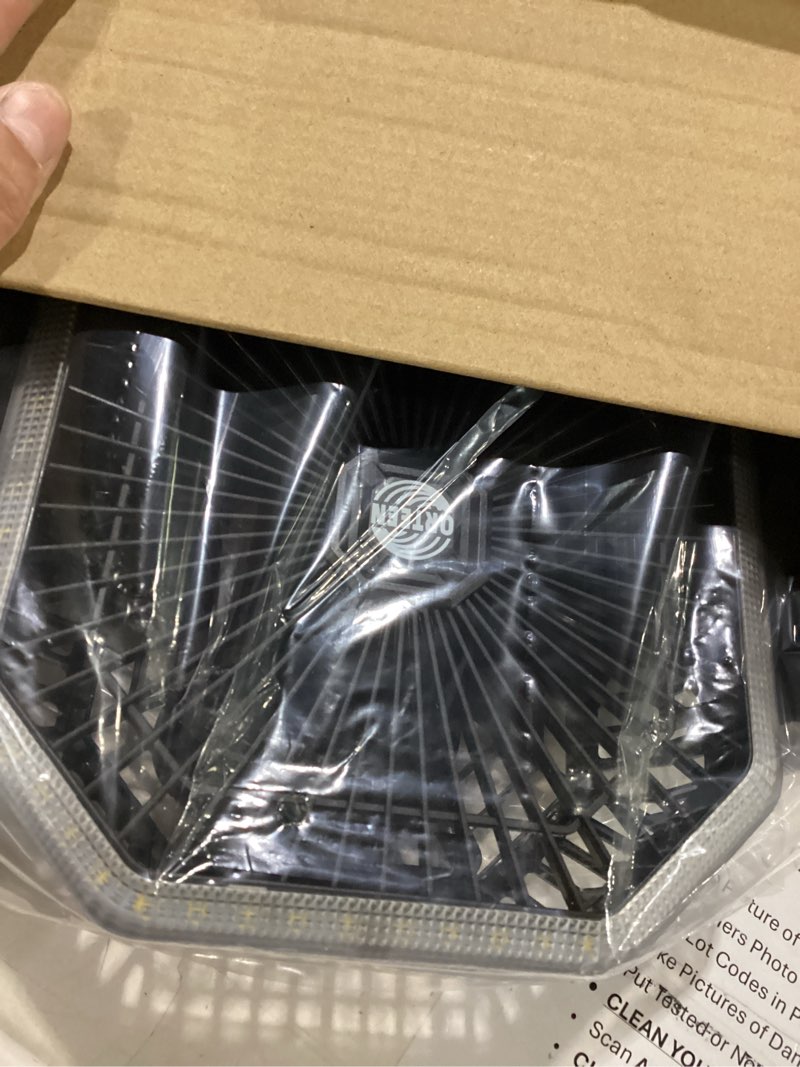 Condition photo showing Good Condition for portable rechargeable fan - 9-inch camping fan for tent, 24000mah(60hrs) battery operated fan for camping, auto oscillation cordless fans, tent fans with remote/light, 4 speeds, 4 timing, outdoor 24000mah-black