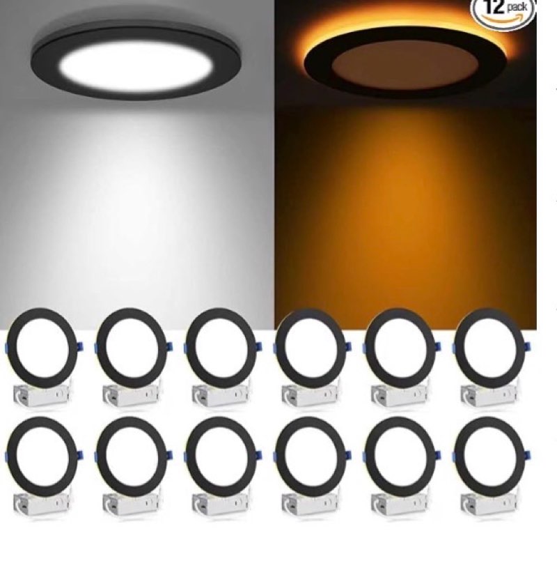 meconard 12 pack 6 inch 5cct led recessed ceiling light with night light, 2700k/3000k/3500k/4000k/50