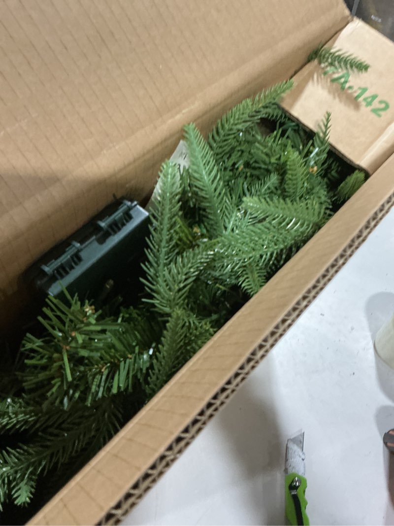 Condition photo showing Good Condition for Nearly Natural 24in. Long Pine Artificial Christmas Wreath with 35 Clear LED Lights