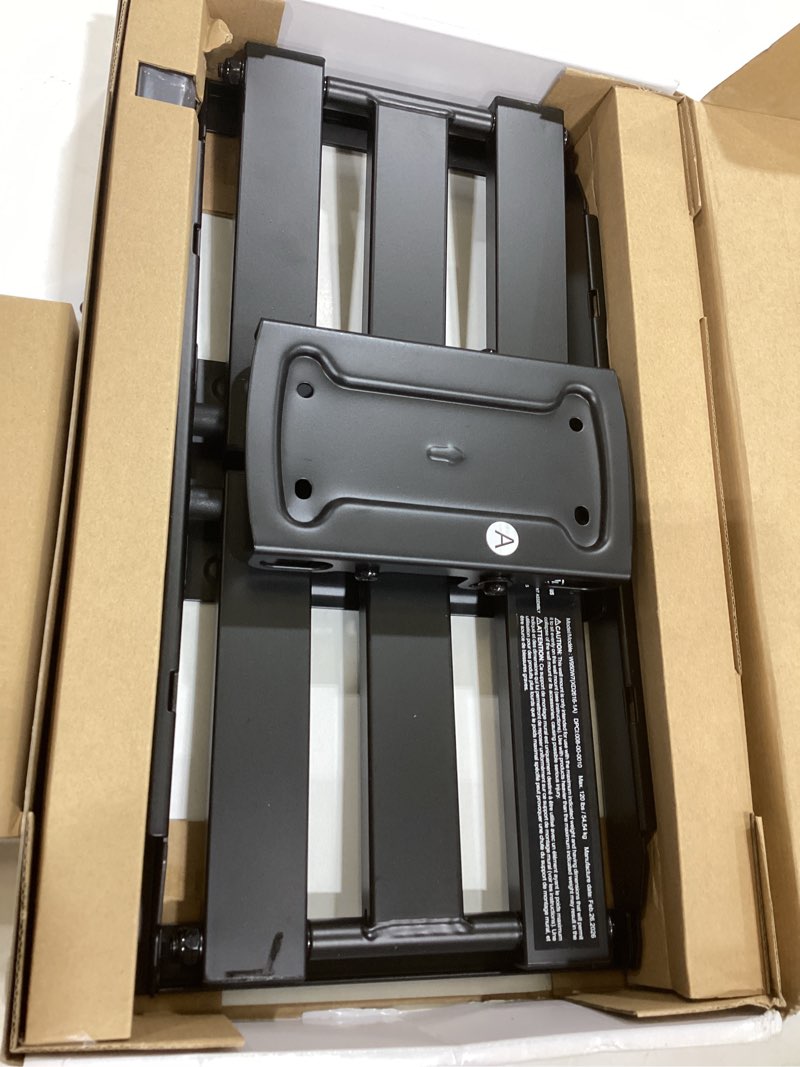 Condition photo showing As Is for 75 85 90 inch full motion tv wall mount for 40-90'' tv mount, heavy duty adjustable articulating bracket tilt swivel extension level, vesa 600x400mm, 16" studs, 132 lbs for 65 70 75+ tvs full motion 40-90 inch & 16'' studs
