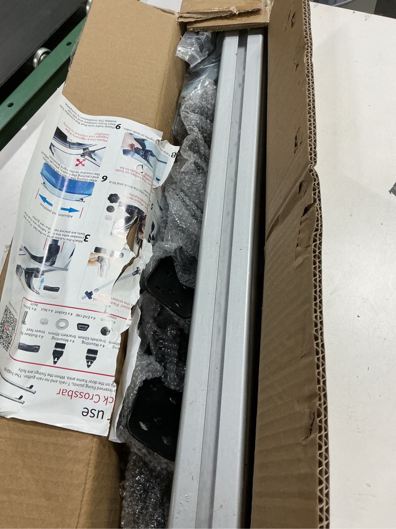 Condition photo showing Good Condition for Universal 48" Car Top Roof Rack Cross Bar Luggage Cargo Carrier w/3 Kinds Clamps, Silver Aluminum, 165 lb Loading Capacity