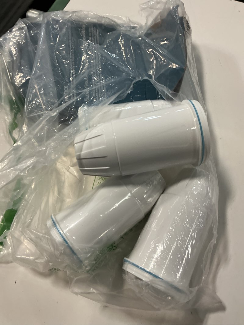 Condition photo showing As Is for upgraded water filter replacement fit for zero pitcher and dispenser zr-001 zr-004 zp-006 zr-017, five-stage filter system, effectively reducing lead, chromium, and contaminants, 4 packs, by bogda