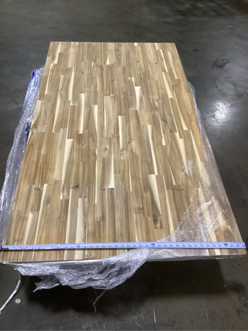 Condition photo showing Good Condition for CenterPointe Unfinished 6-ft x 39-in x 1.5-in Unfinished Acacia Acacia Wood Butcher block Countertop