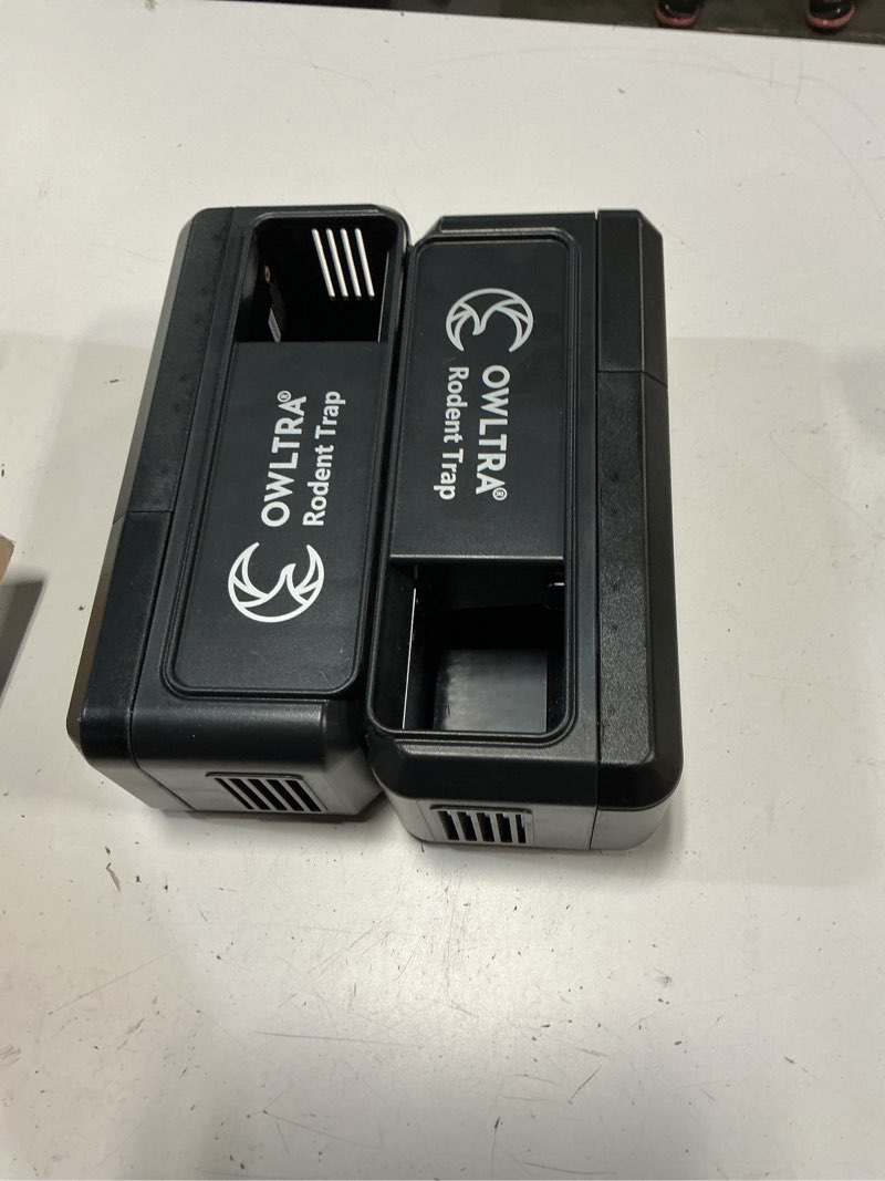 Condition photo showing Good Condition for owltra 2 pack ow-7 in-/outdoor electric rodent trap, instant eliminate rodent zapper with waterproof cover, sound & light alarm, and batteries or usb power source, waterproof grade ipx4, black outdoor/indoor electric rodent trap 2 pack