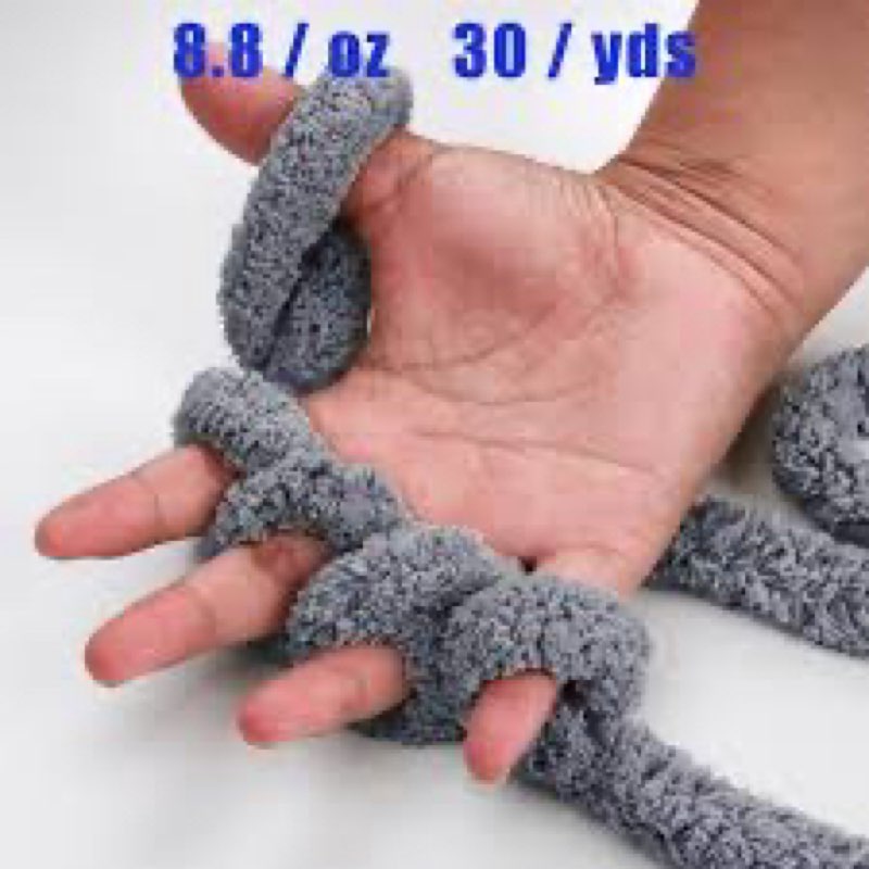 Gray Chunky Chenille Yarn - 6 PCS Bulky Plush Yarn for Hand Knitting Blankets (30 Yards, 8.8 Ounces 