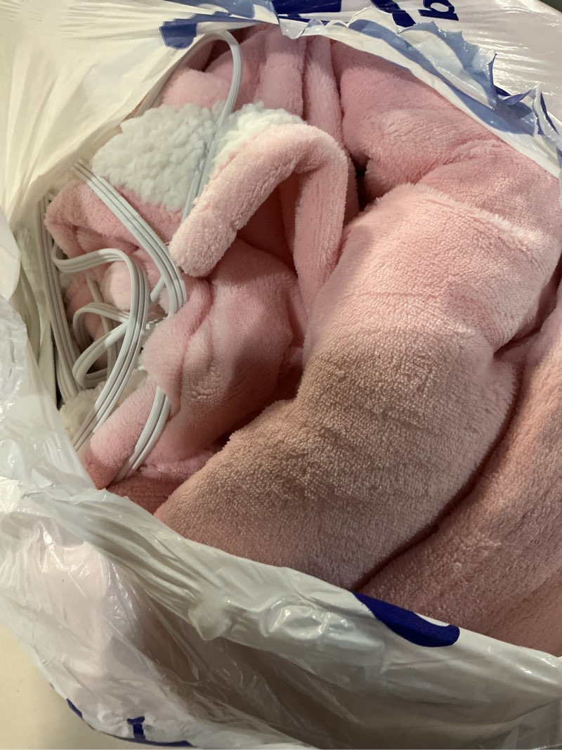 Condition photo showing As Is for Electric Heated Blanket Queen Size 84"x90" - Dual-Sided with Microplush & Sherpa Fabric, 4 Heat Settings & 10 Hours Auto Off, Dual Controller, Machine Washable - Light Pink 03-light Pink Queen(84"x90")