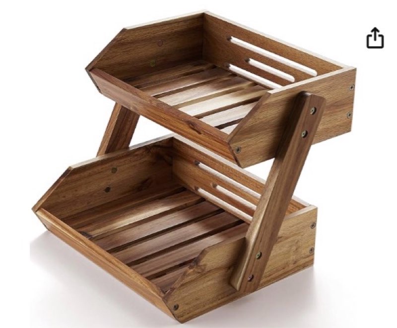 Fruit Basket, Fruit Bowl, 2 Tier Fruit Basket for Kitchen Counter, Produce Stand Storage Holder, Heavy Duty/Multipurpose/Large Capacity for Onion Potato, Vegetables, Spice Jars, Bread Storage