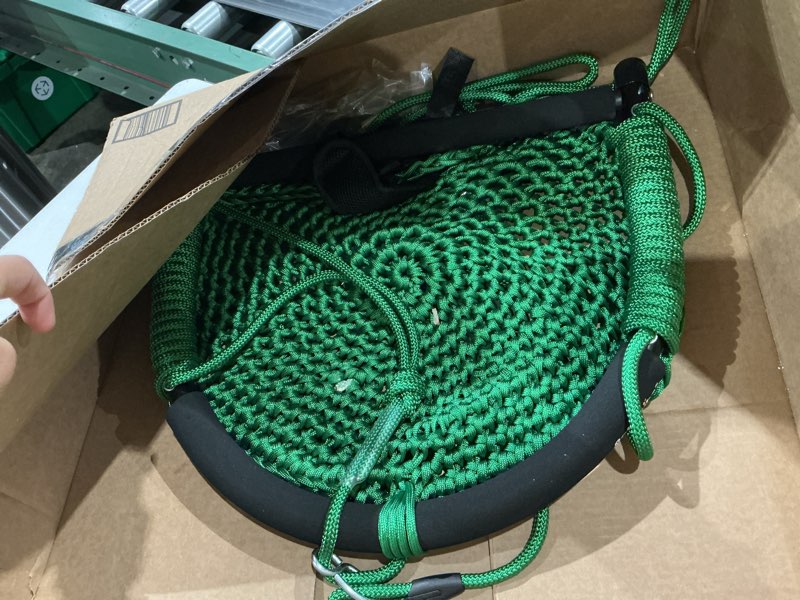 Condition photo showing Good Condition for nets tribe 2 -in- 1 toddler swing. swing seat for kids with adjustable ropes, for kids heavy duty rope play secure children swing set, for outdoor indoor, backyard. upgrade product (green)