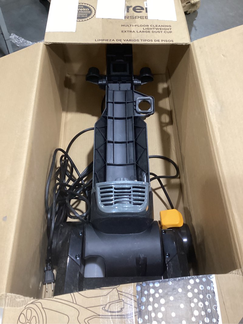 Condition photo showing As Is for eureka neu181d powerspeed lightweight powerful upright vacuum cleaner for carpet and hard floor  pet turbo  black yellow - new