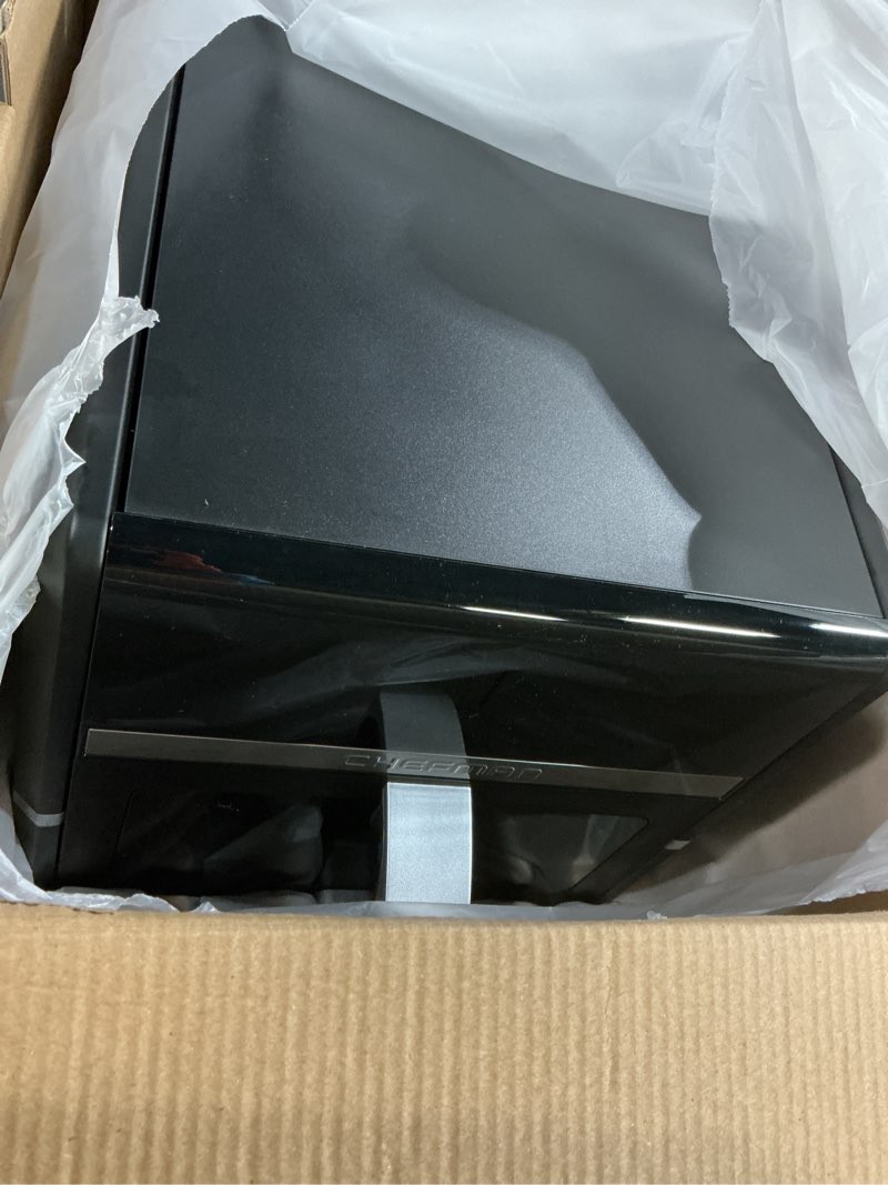 Condition photo showing Good Condition for chefman air fryer 9 qt | turbofry 7-in-1 high-powered 450°f cooking for crispier and even results | xl basket with viewing window | air fry, bake, broil, reheat, dehydrate, defrost, keep warm 9 quart