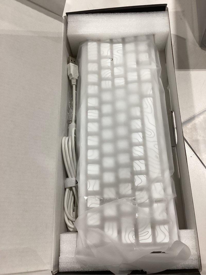 Condition photo showing Good Condition for hitime x xvx m67 wireless 60% percent keyboard, qmk/via topographic gaming keyboard, tri-mode thocky creamy mechanical key board, hot swappable gasket mount rgb imd tech for win/mac(jadestone) white