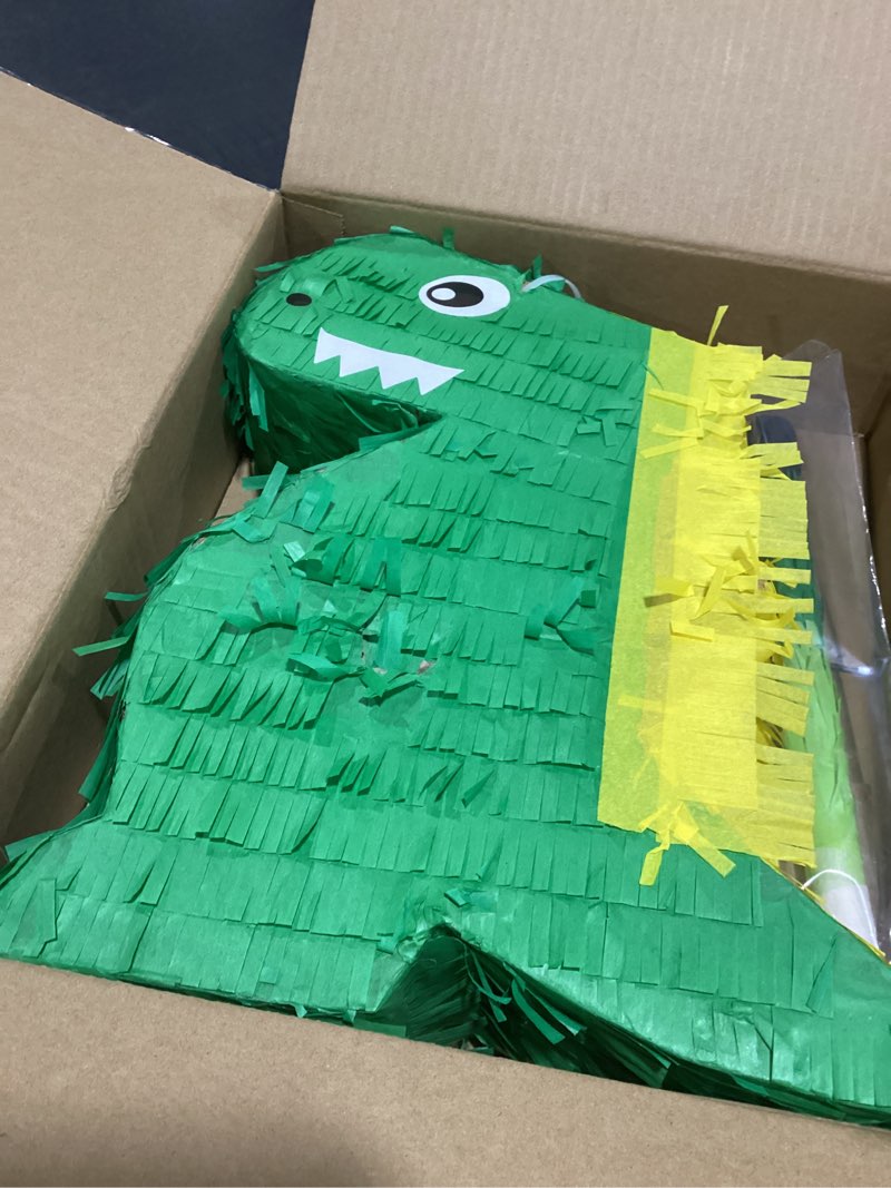 Condition photo showing Good Condition for Dinosaur Pinata for Jurassic Size Fun at Parties & Celebrations - Dino Pinata Includes Blind-Fold & Baton - Excellent Addition to Birthday Party Games -1 Set