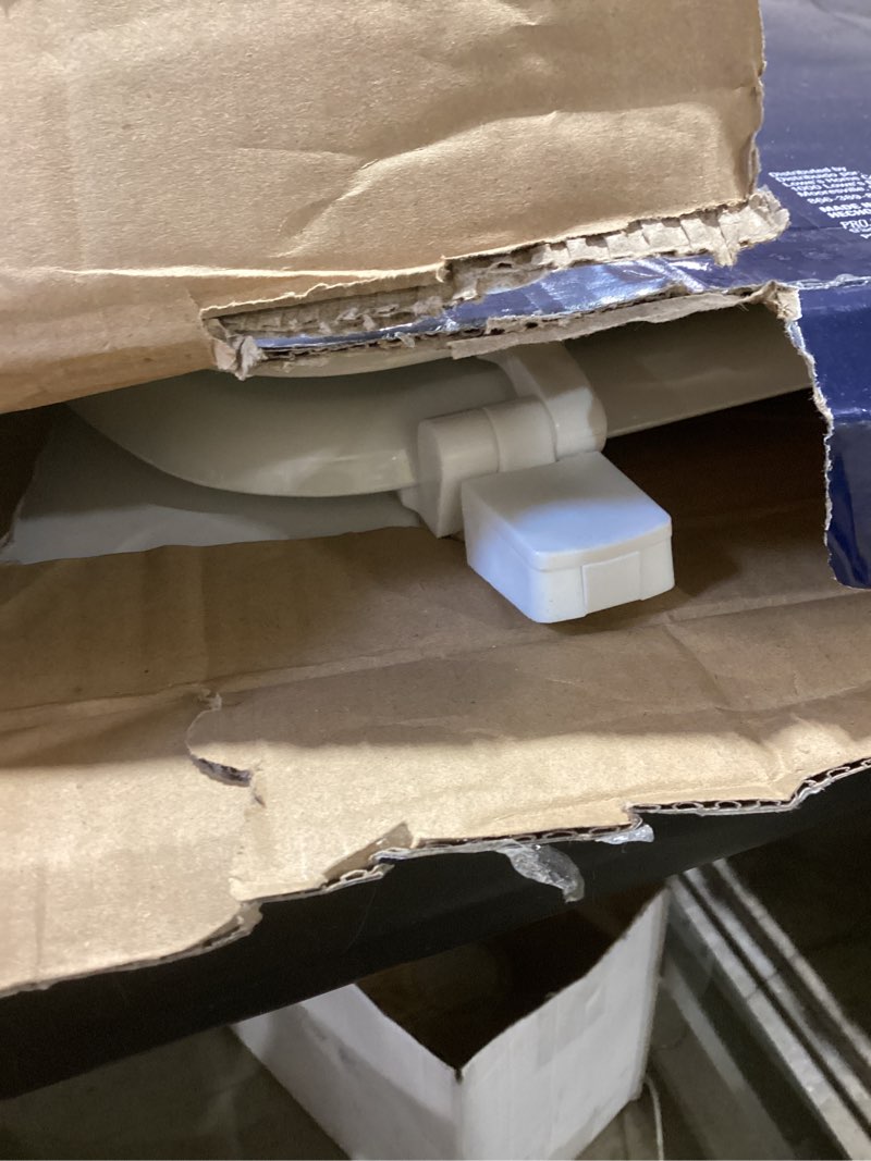 Condition photo showing As Is for project source wood white elongated toilet seat