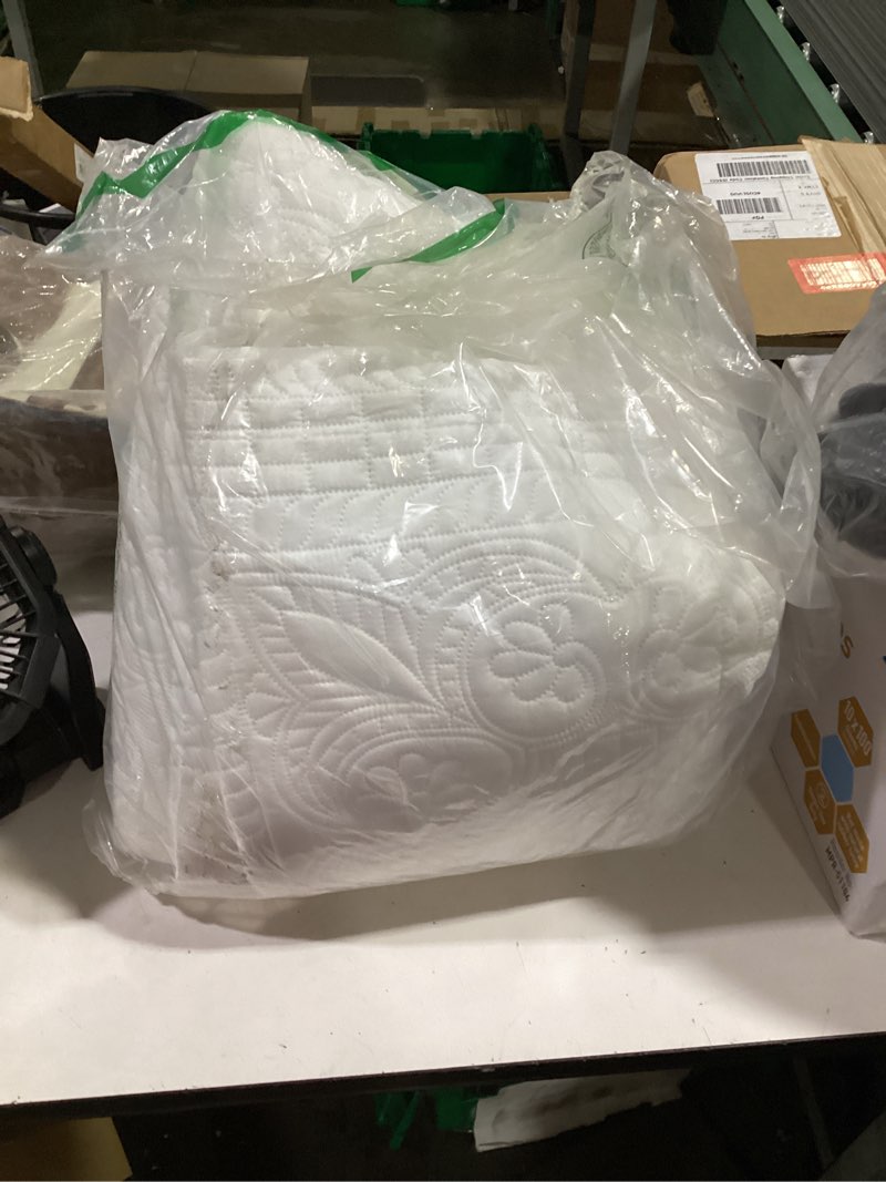 Condition photo showing Good Condition for bedsure quilts queen size - lightweight comforter queen size for summer, bright white bedspread quilt with clover pattern, soft ultrasonic coverlet, modern all-season bedding, 90 x 96 inches 01 - bright white - clover queen / full