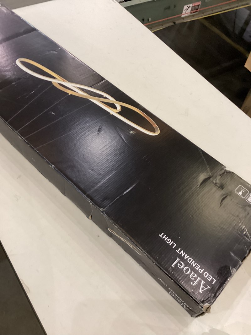 Condition photo showing New/Like New for Modern LED Dimmer Chandelier 45W Color Temperature 3000K-4000K-5000K Creative Design Suitable for Living Room Dining Room Kitchen Island Bedroom Foyer Note The Shape (Brushed Gold, 40 Inch) 40 Inch Brushed Gold