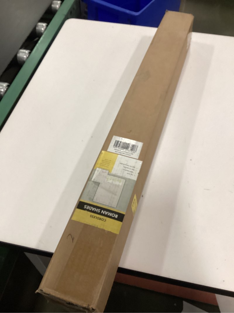 Condition photo showing New/Like New for No Tools No Drill Cordless Roman Shades for Indoor Windows 100% Blackout, for Window Size 29" W × 64" H White White 29" W × 64" H