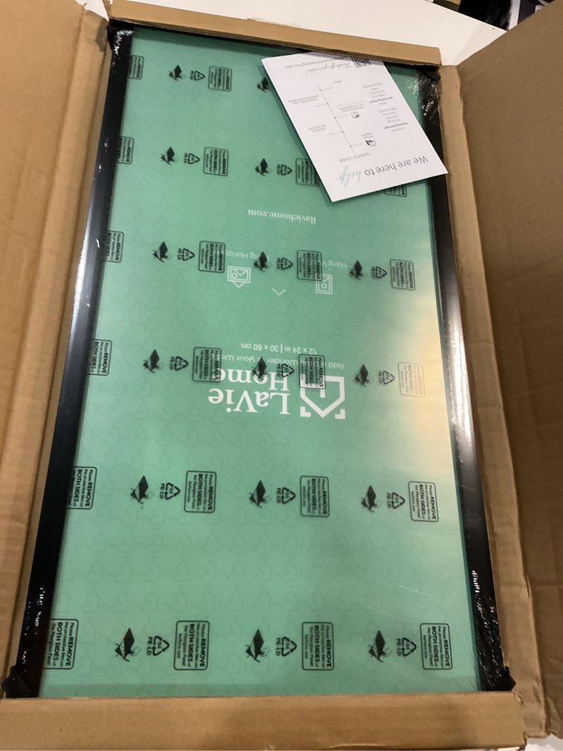 Condition photo showing Good Condition for lavie home 12x24 picture frame for wall display, 12x24 black picture frame with hd plexiglas, 12 x 24 photo frame 1 pack, display frame for vertical or horizontal, classic collection