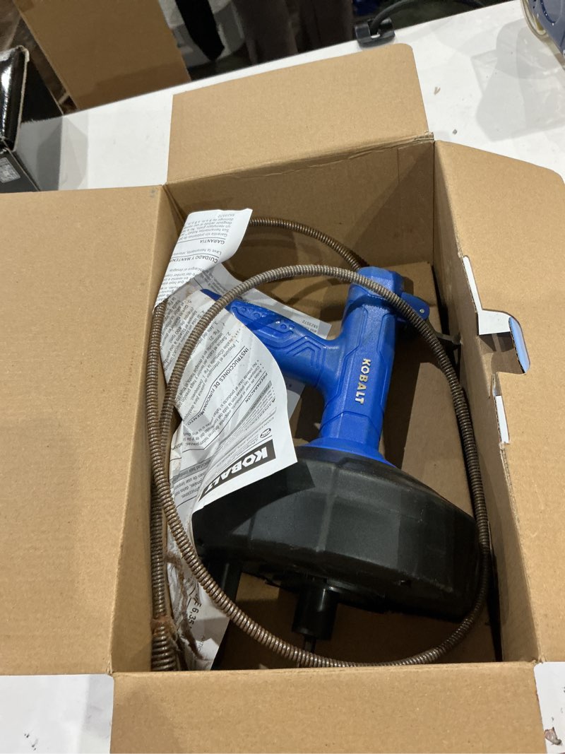 Condition photo showing As Is for kobalt 1/4-in x 25-ft high carbon wire hand auger for drain
