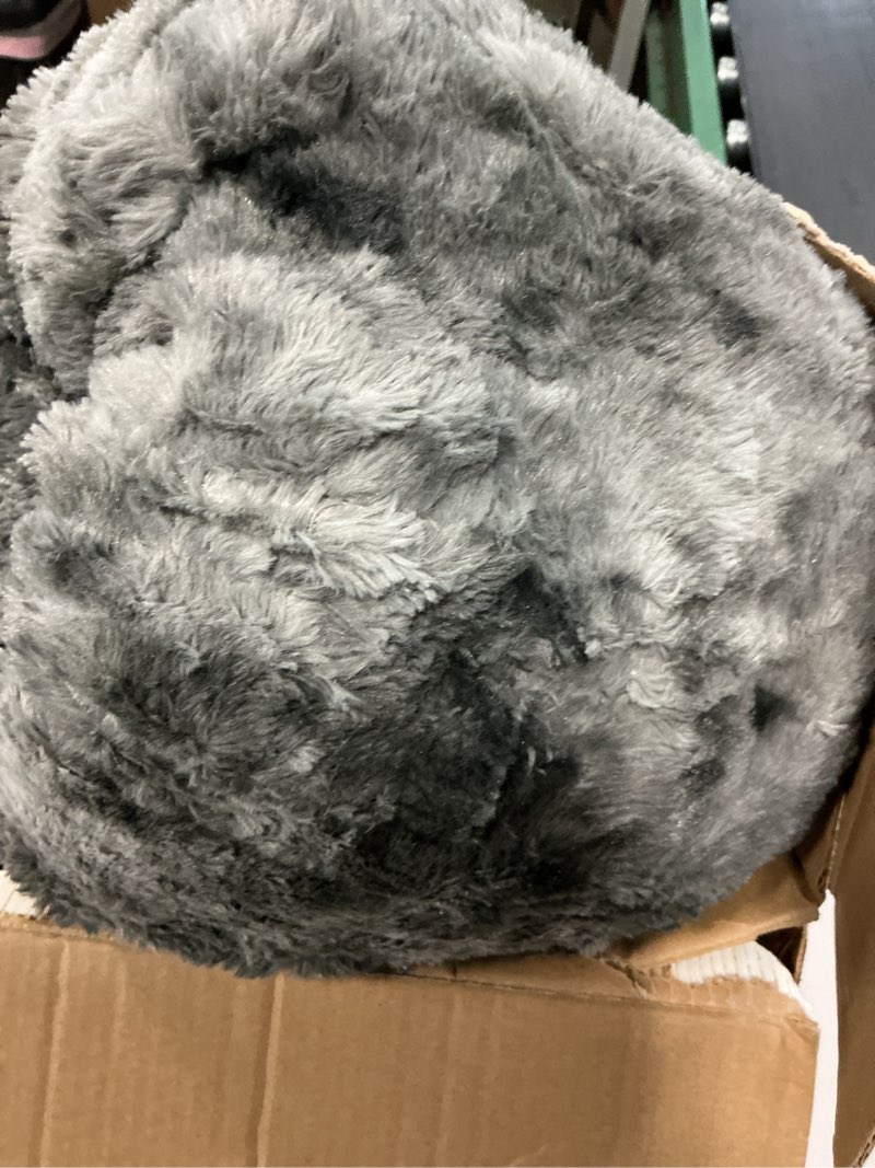 Condition photo showing As Is for woomer heated blanket king size, dual control, electric blanket 90"x 100", double-sided faux fur&sherpa, overheat protection, 10 heating levels & 12h auto off, cpf, home office marble grey king size 100" x 90"