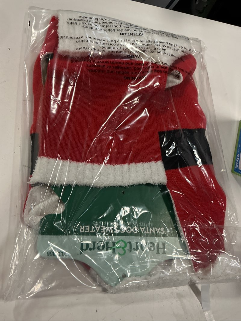 Condition photo showing Good Condition for Heart & Herd Red Santa Dog Pet Sweater Small in the Pet Clothing