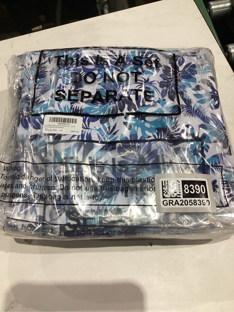 Condition photo showing New/Like New for 6 Pack 0.7mm Thicker Pool Cover Water Bags Winter Water Tubes 8 ft PVC Pool Cover Weights Printed Pattern Heavy Duty 3 Layer Composite Material for Inground Swimming Winter Winterizing