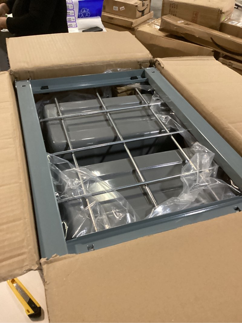 Condition photo showing Good Condition for HANKEY Pull Out Trash Can Under Cabinet, Double Pullout Waste Container Recycling Bin, Slide Out Compartment Hidden Trash Bin for Kitchen Garbage Soft Close with Lids& Door Fittings,Total 47Qt