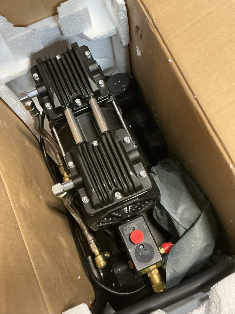 Condition photo showing Good Condition for mzb 6.4 gallon ultra quiet air compressor 110v/60hz 1.5hp 7.41cfm max 115psi steel tanks oil-free 70db noise level air compressor with wheels for spray painting, auto repair, carpentry decoration mzb-1100h-24