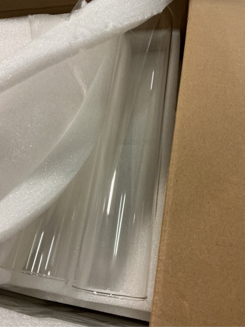 Condition photo showing Good Condition for 8 set glass hurricane candle holders bulk 12.6" open ended glass candleholder tube shape bottomless and 2.2" taper clear candlestick holders for valentines wedding table centerpiece (clear) clear 8